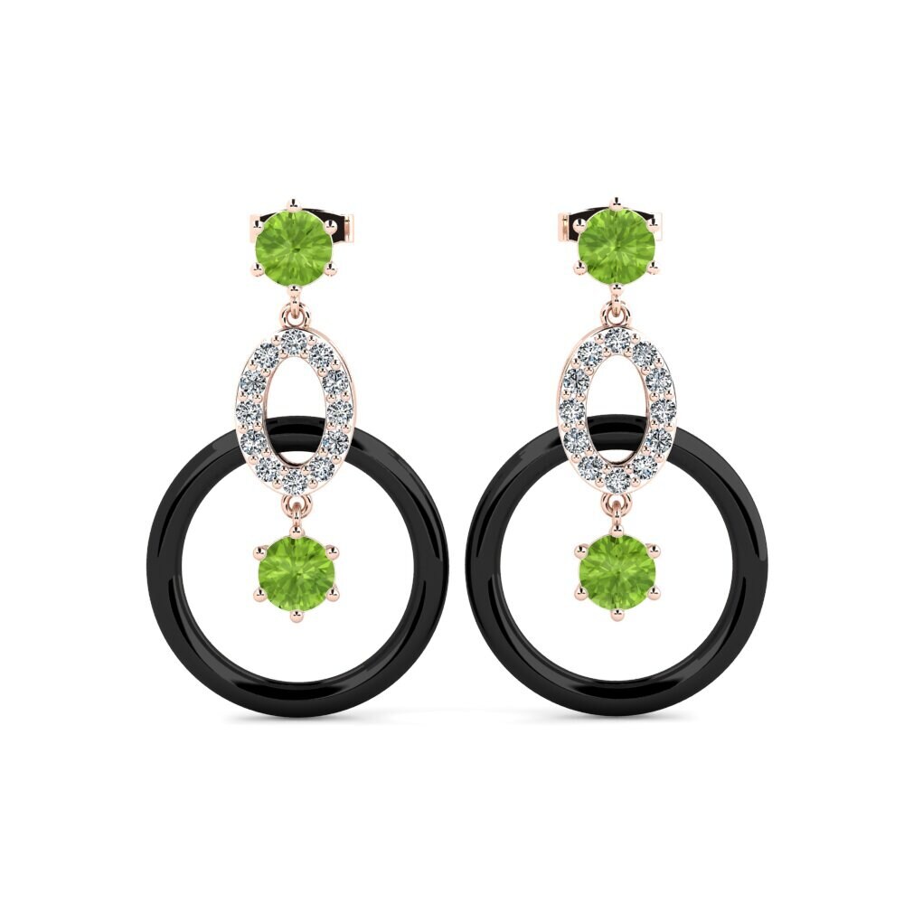 14ct Rose Gold Peridot Women's Earring Kulp