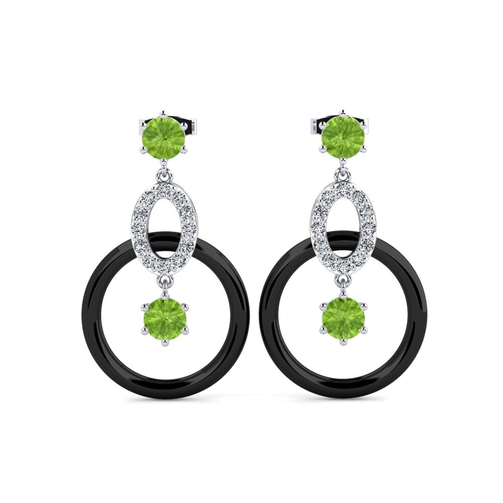 White Silver Peridot Women's Earring Kulp