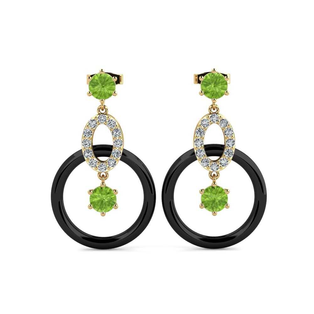 14ct Yellow Gold Peridot Women's Earring Kulp