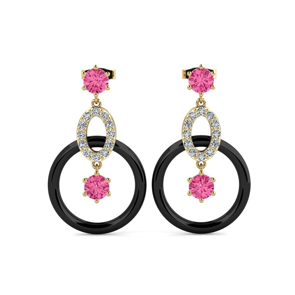 Round Pink Tourmaline Women's Earring Kulp