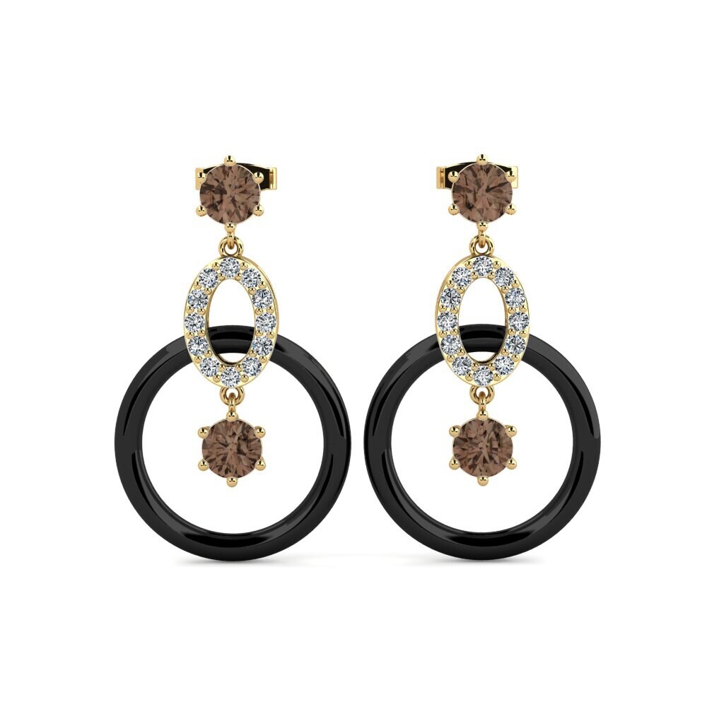 Round Smoky Quartz Women's Earring Kulp