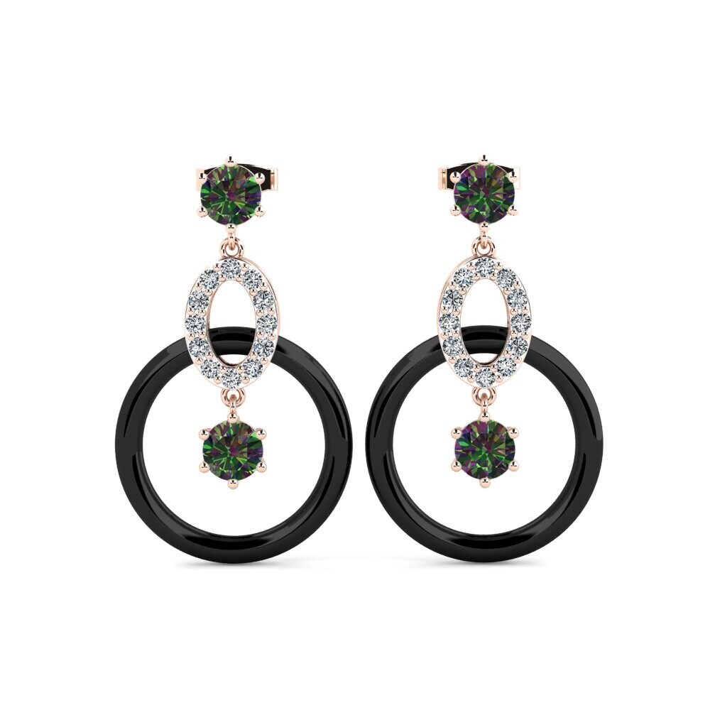 18ct Rose Gold Mystic Topaz Women's Earring Kulp