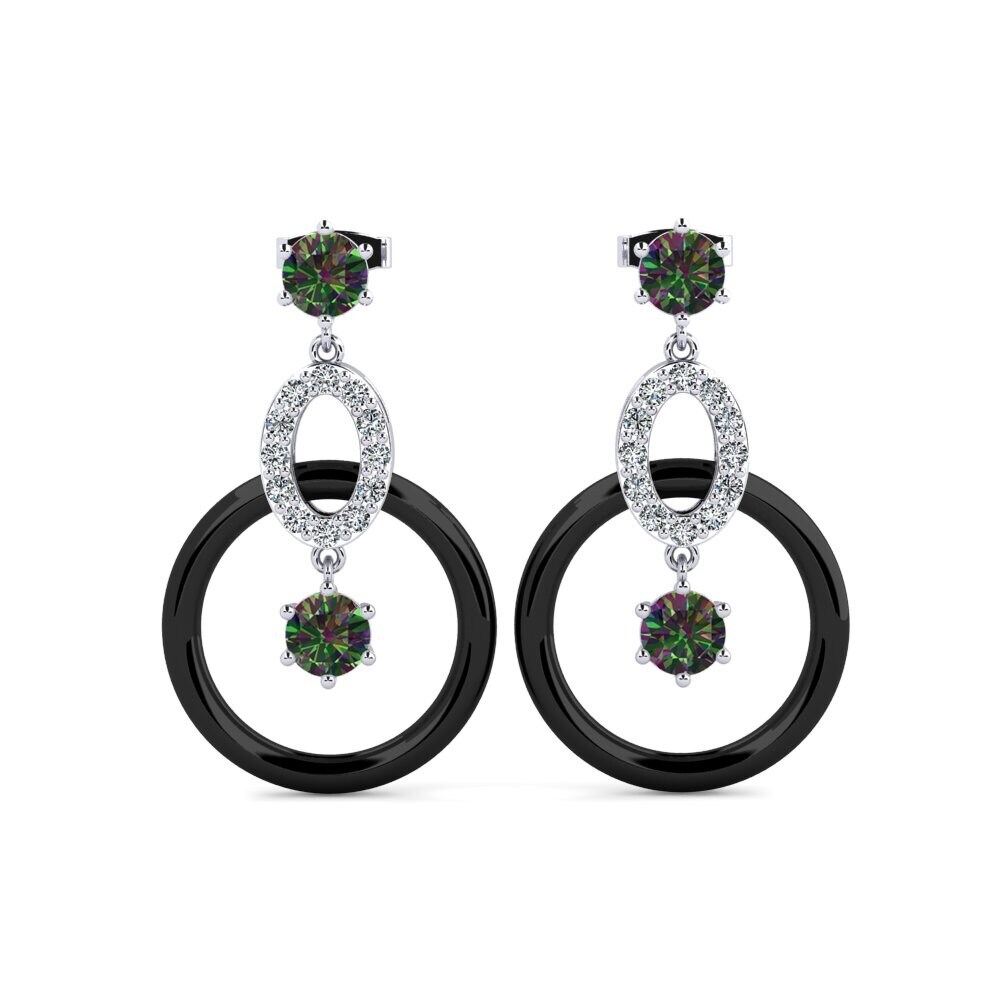 950 Platinum Mystic Topaz Women's Earring Kulp