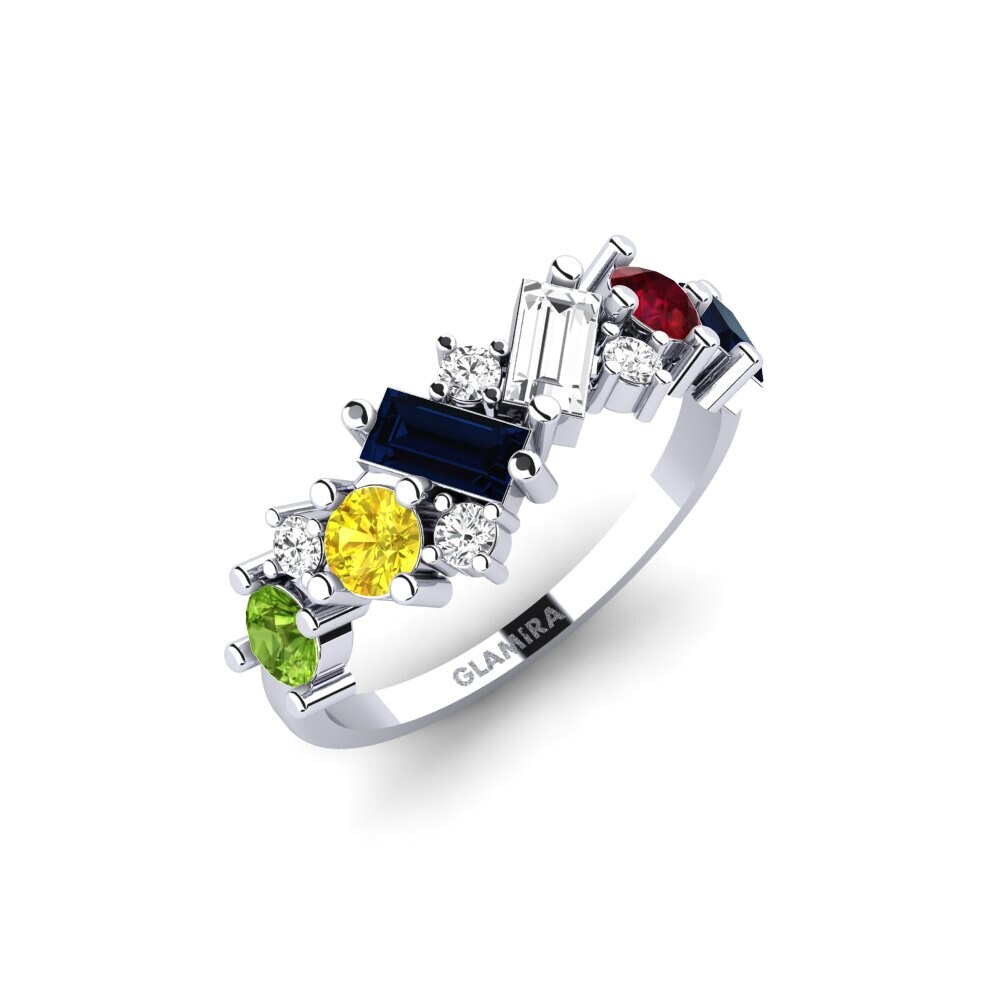 950 Platinum Peridot SYLVIE Ring Kumis