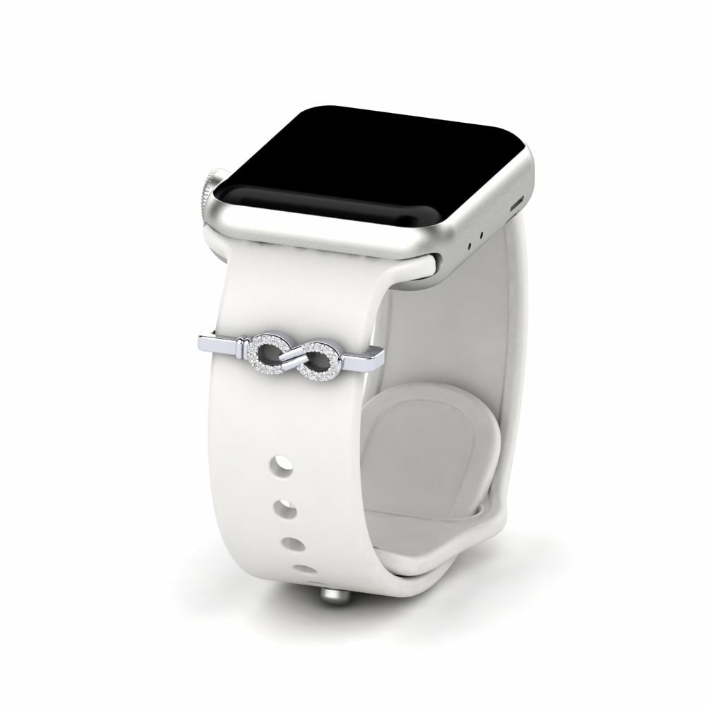 Accesorios para Apple Watch® Kumu - Platino 950 Zafiro blanco