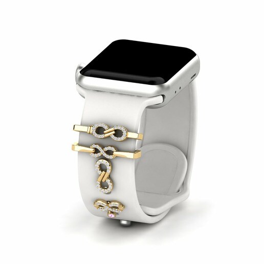Phụ kiện Apple Watch® Kumu - SET Vàng 585 & Đá Sapphire Hồng & Kim Cương