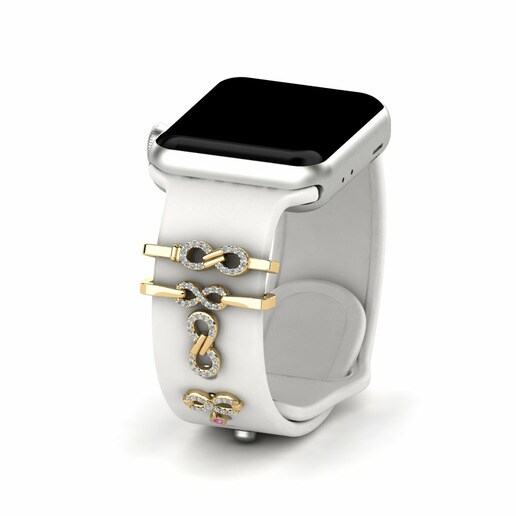 Phụ kiện Apple Watch® Kumu - SET Vàng 585 & Đá Rhodolite & Đá Swarovski