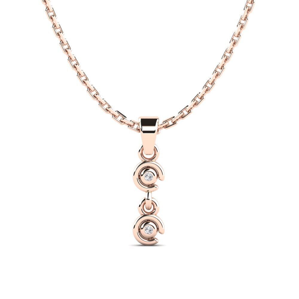 18k Oro Rosa Diamante Colgante de Mujer Kuss