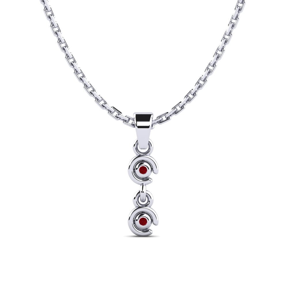 Platino 950 Circonita Roja Colgante de Mujer Kuss
