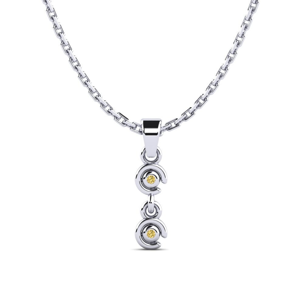 Paladio 950 Diamante Amarillo Colgante de Mujer Kuss