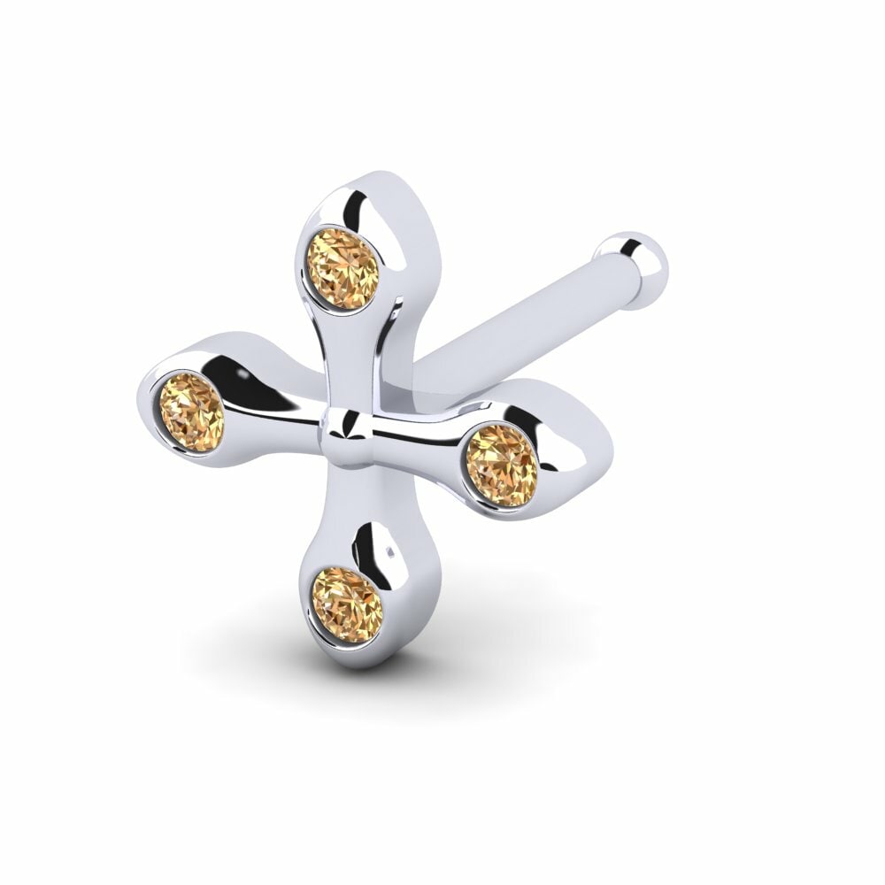 Bruine Diamant Neus Pin Kutcher