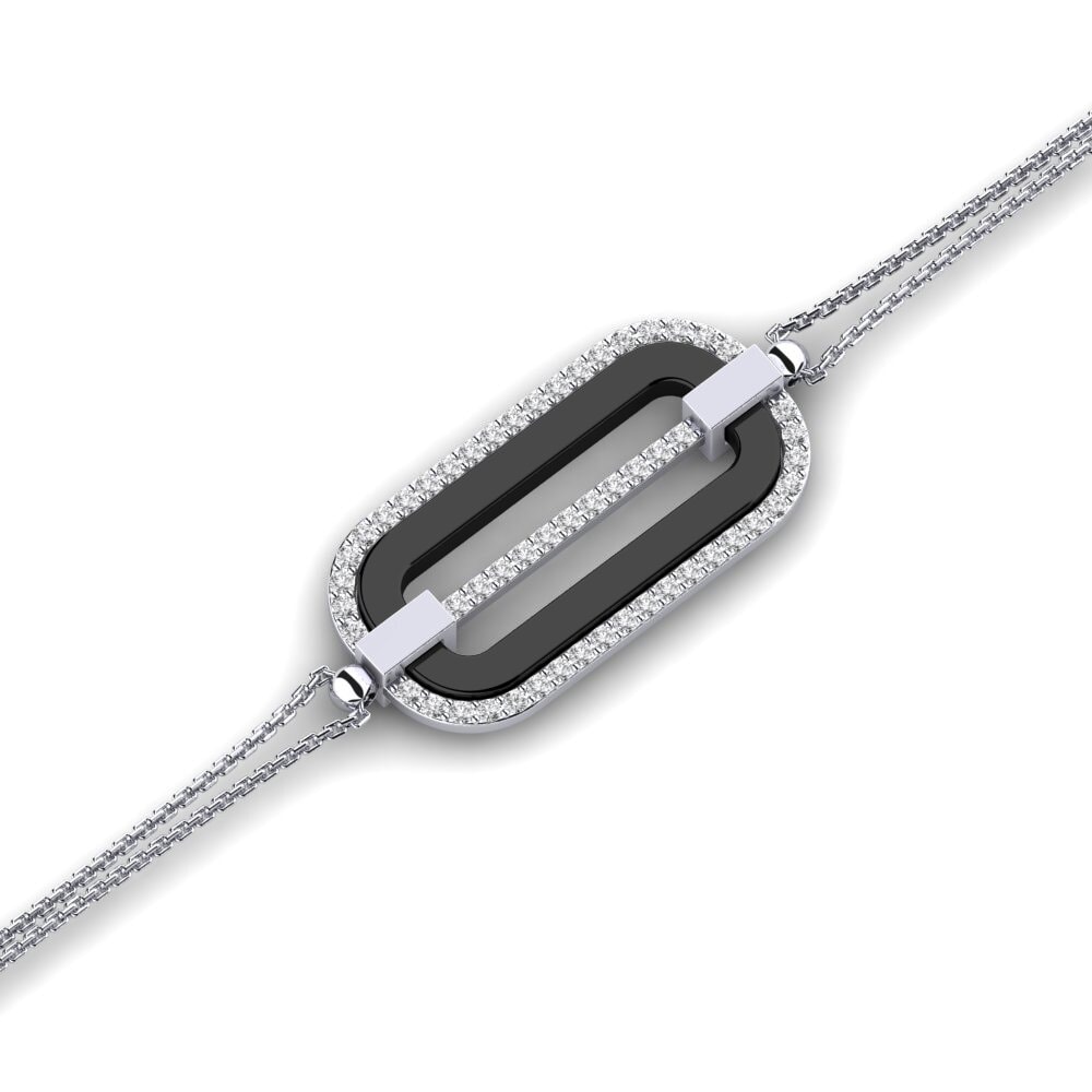 Paladio 950 Zafiro blanco Pulsera de Mujer Kuzma