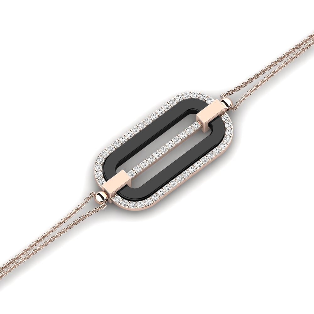 14k Oro Rosa Moissanita Pulsera de Mujer Kuzma