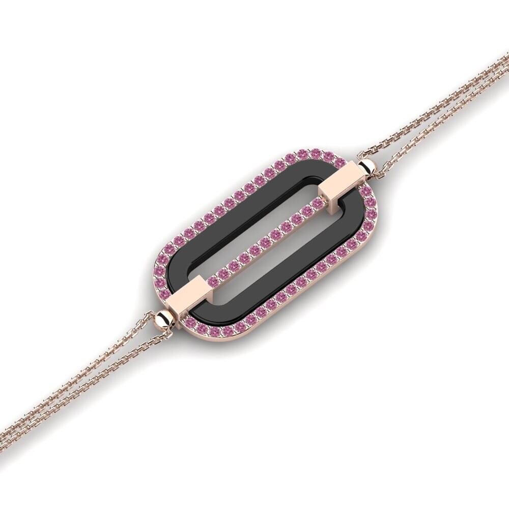 14K Rose Gold Rhodolite Garnet Bracelet Kuzma