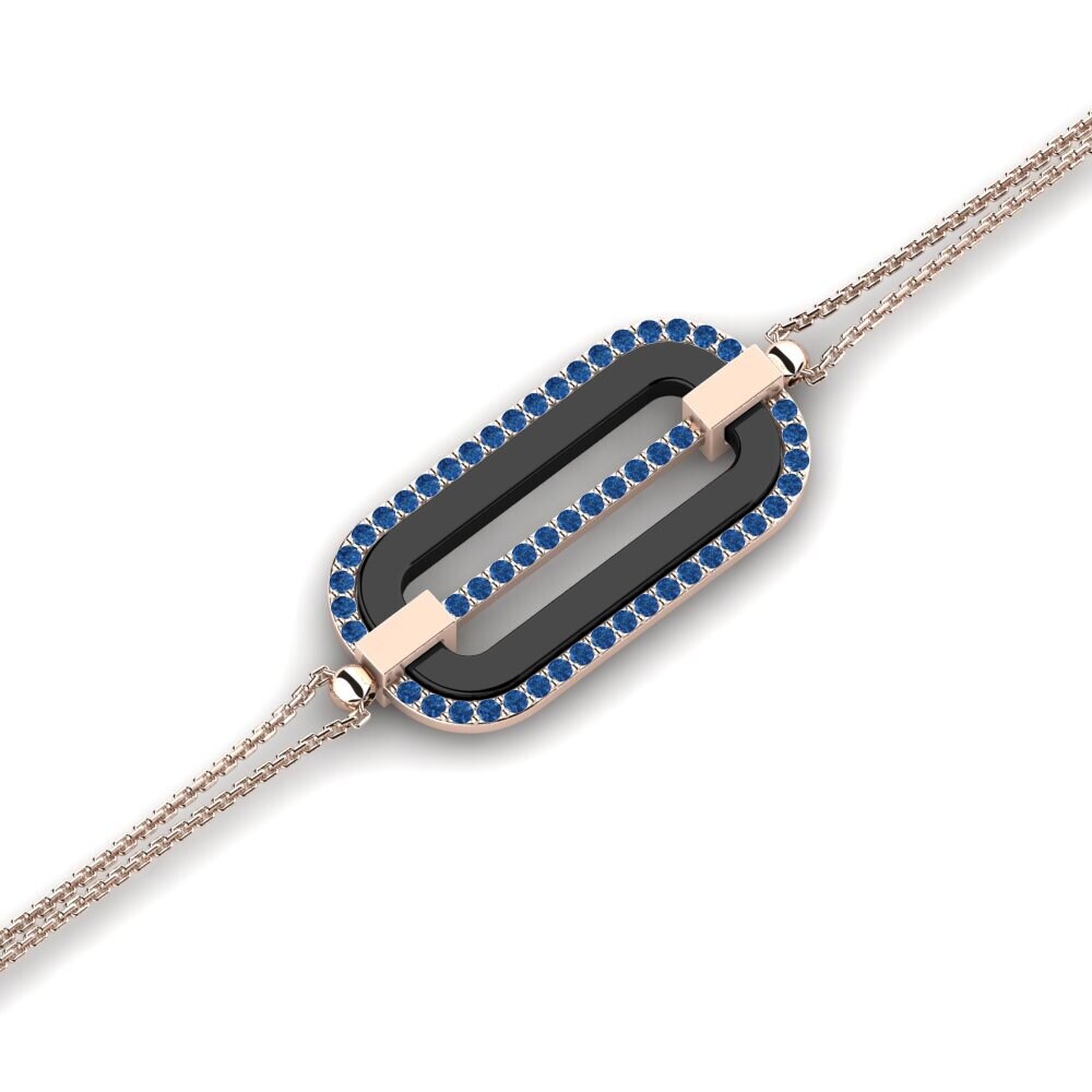 14K Rose Gold Dark Blue Zirconia Bracelet Kuzma