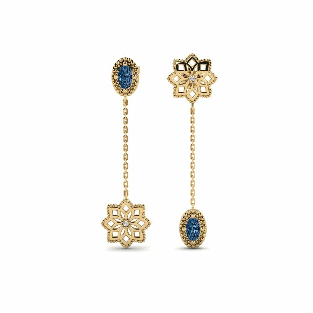 Blauwe Diamant Dames Oorbellen Kwekwe