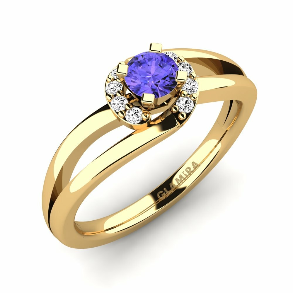 Side-Stone Tanzanite Engagement Ring Kylie