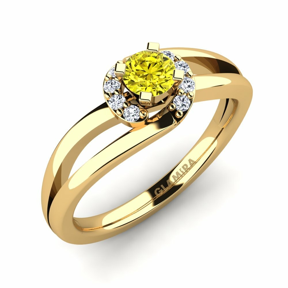 Cincin tunangan Kylie Berlian Kuning