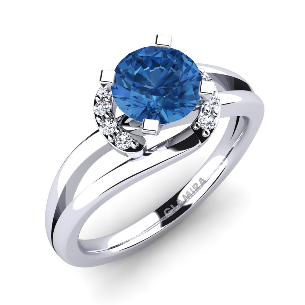Donker Blauwe Zirkoon Verlovingsring Kylie 1.0 crt