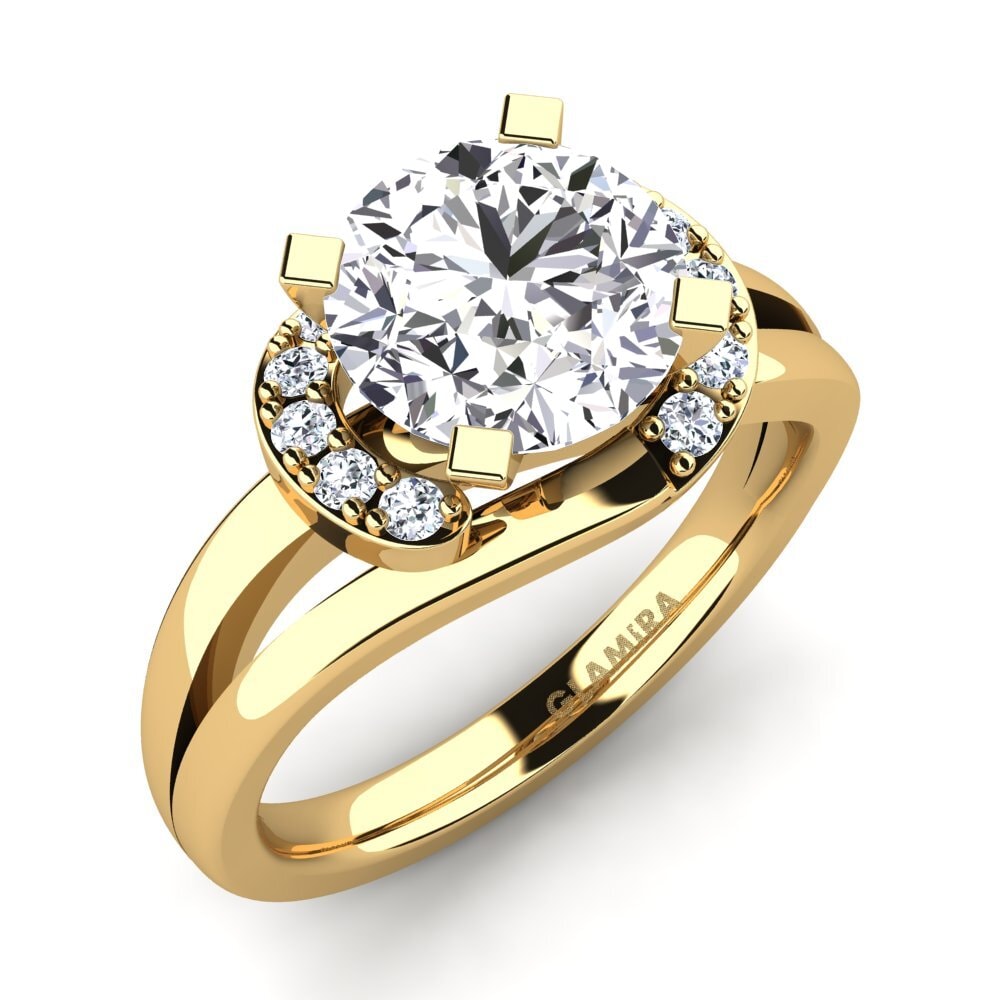 Gelbgold 585 Rund Verlobungsringe Kylie 2.0 crt