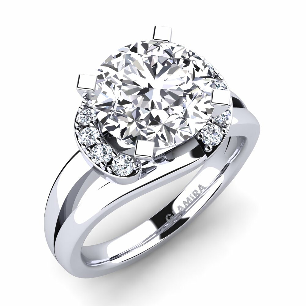 3 重量（克拉） 鑽石 14k 白色K金 訂婚戒指 Kylie 3.0 crt