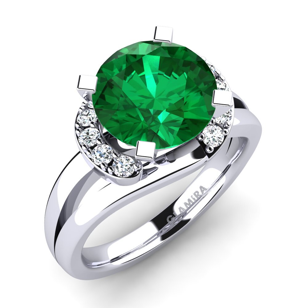 Emerald (Lab Created) Engagement Ring Kylie 3.0 crt