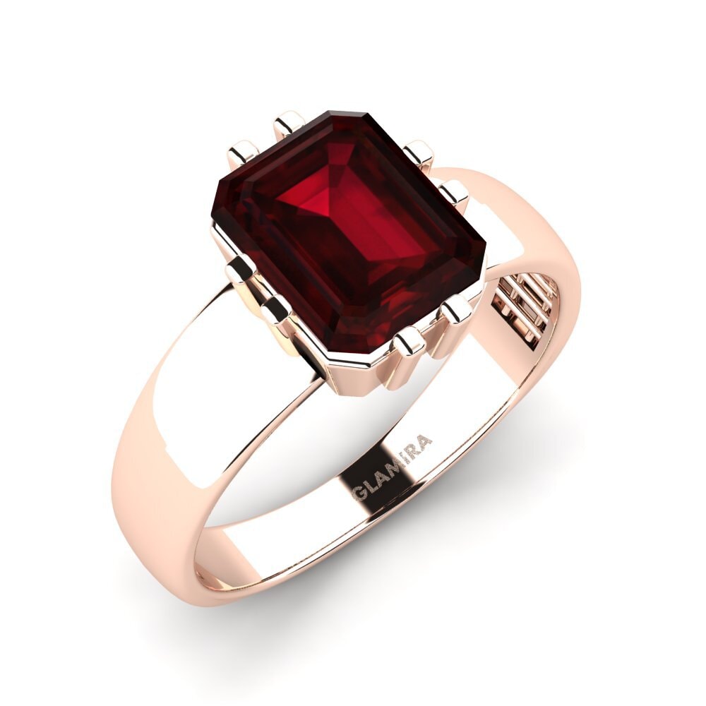 Oro Rosso 750 Granato Anello da uomo Laban