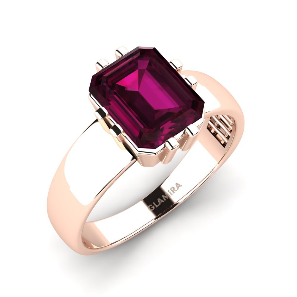9ct Rose Gold Rhodolite Garnet Men's Ring Laban