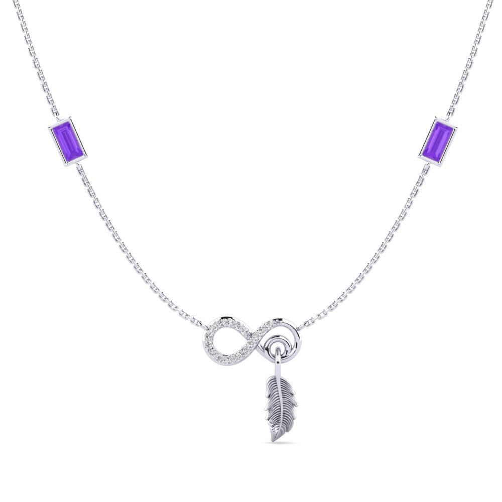 950 Palladium Amethyst Women's Necklace Labas
