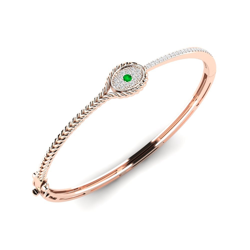 Or rose 14k Émeraude Bracelet jonc femme Label
