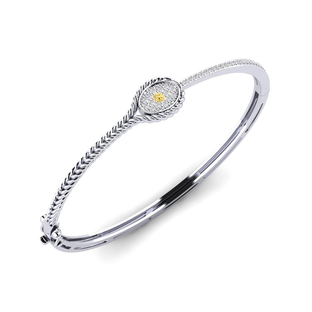 Weiß-Silber Gelber Diamant Damen armreif Label