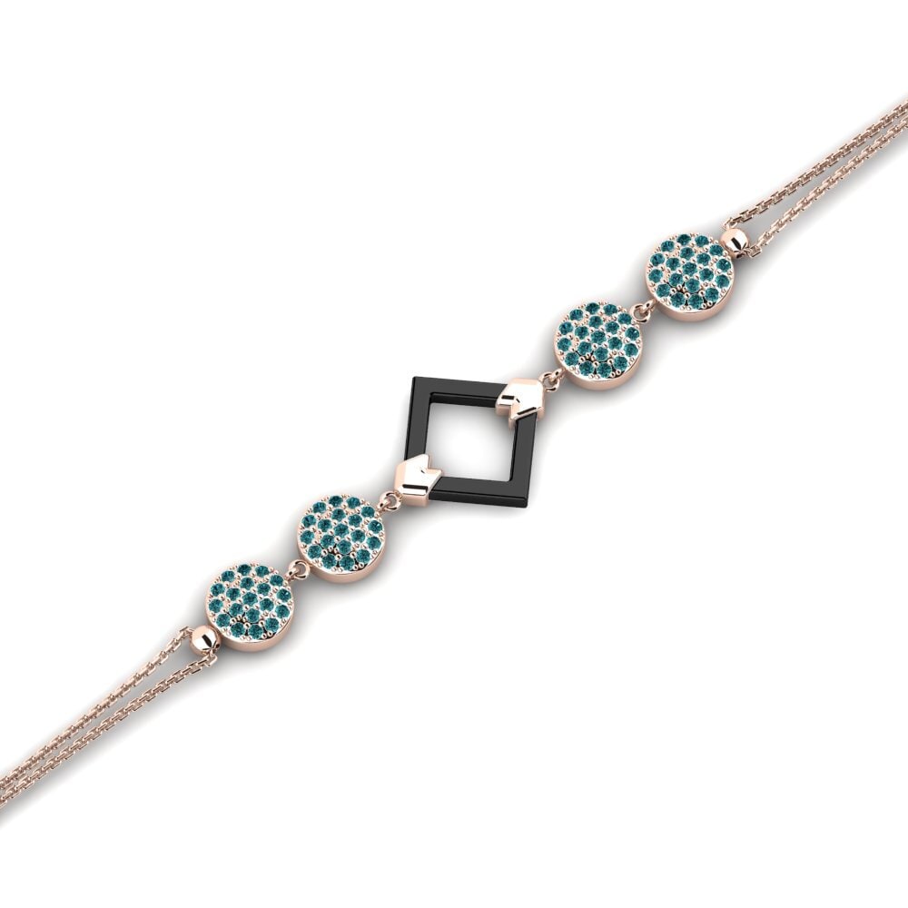 18k Oro Rosa Diamante Azul Pulsera de Mujer Labinot