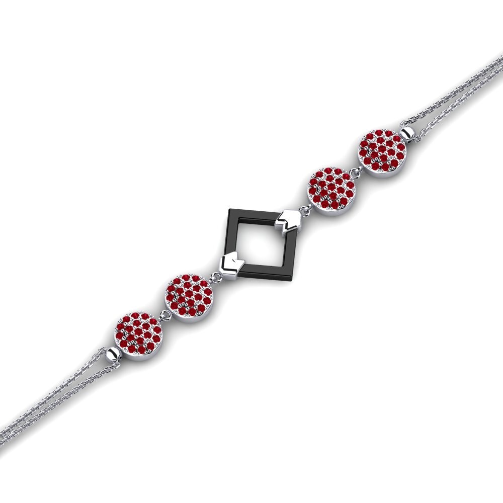 950 Palladium Red Zirconia Women's Bracelet Labinot