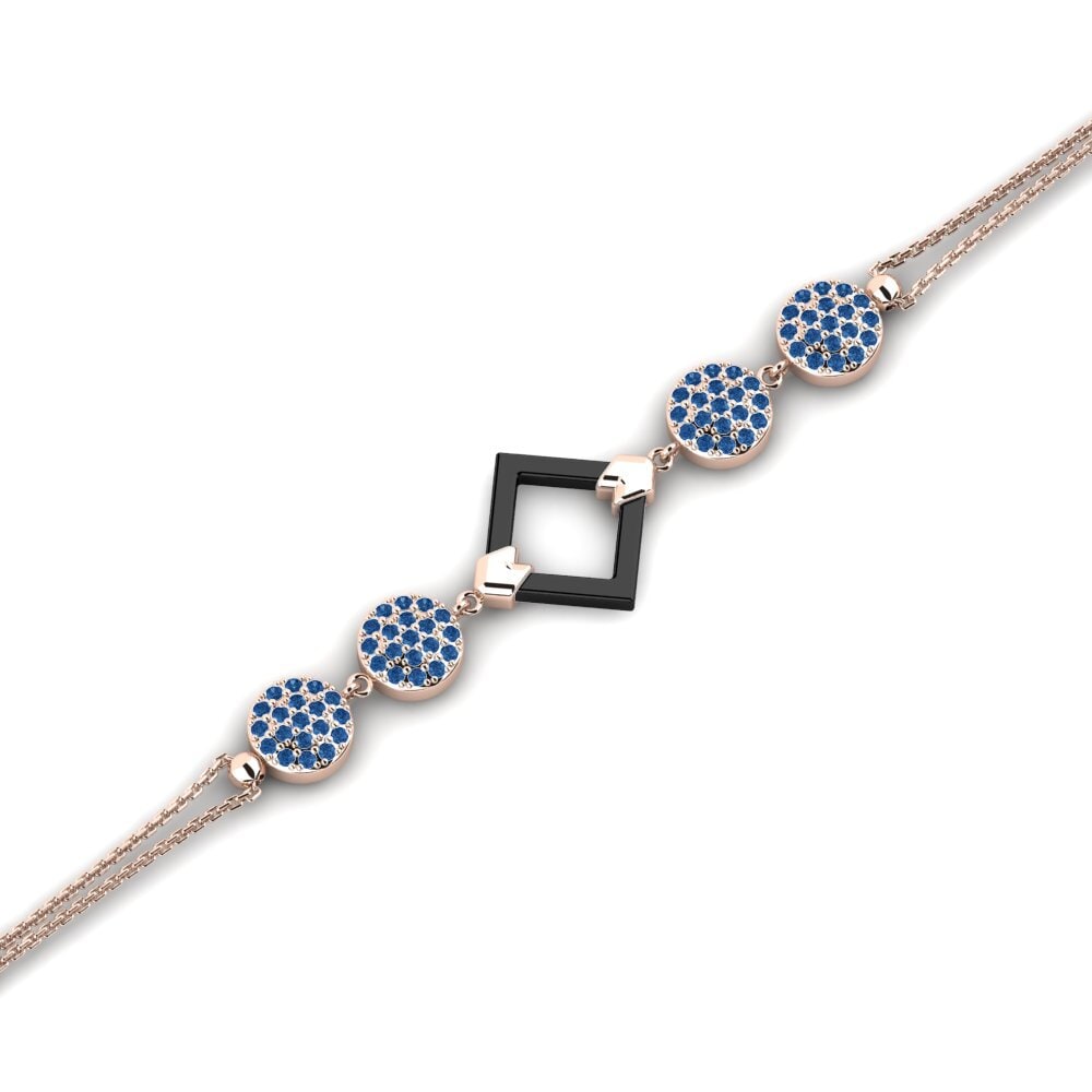 14K Rose Gold Dark Blue Zirconia Bracelet Labinot