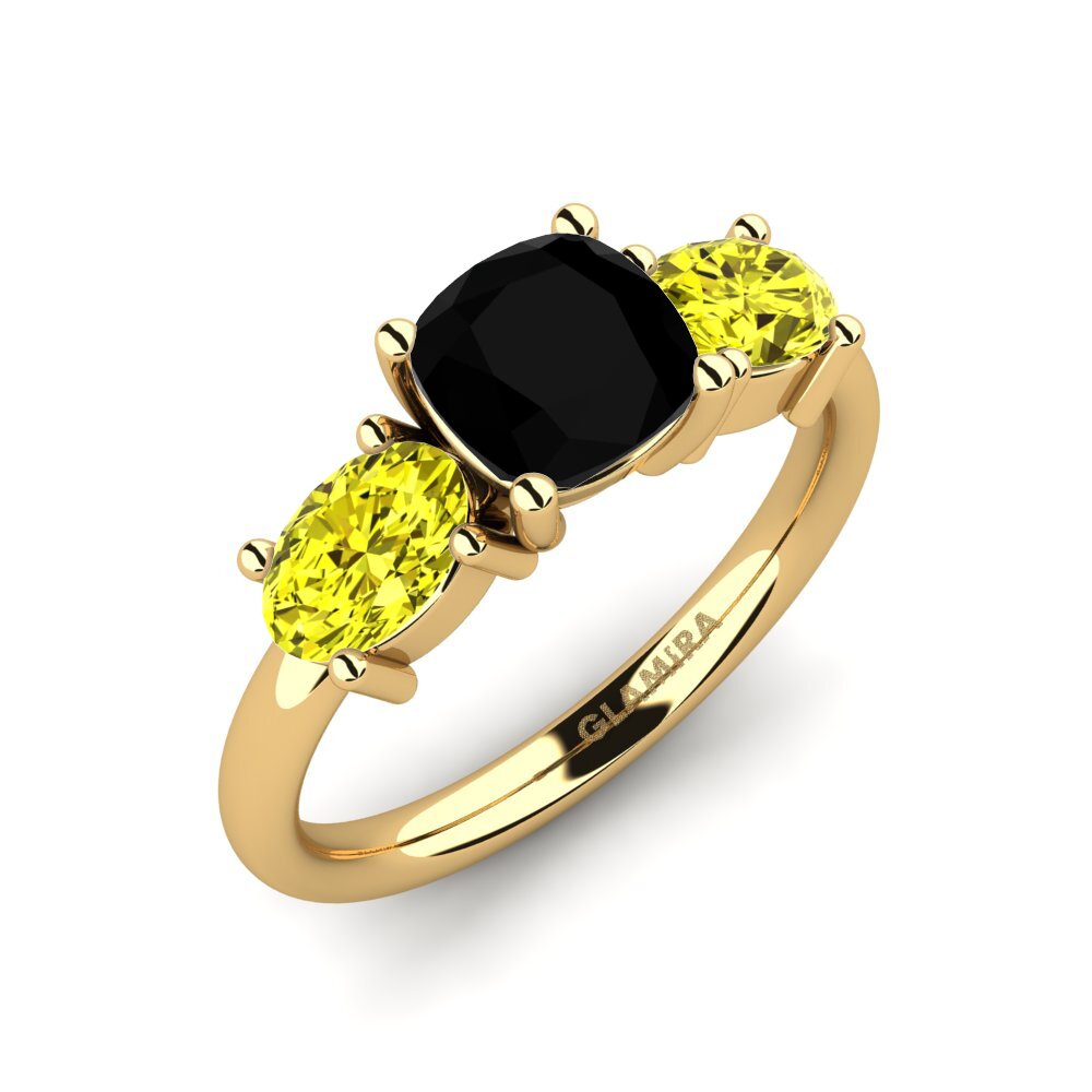 18k Oro Amarillo Anillo de compromiso Labrina