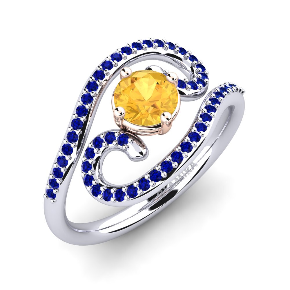 18ct White & Rose Gold Ring Loncro