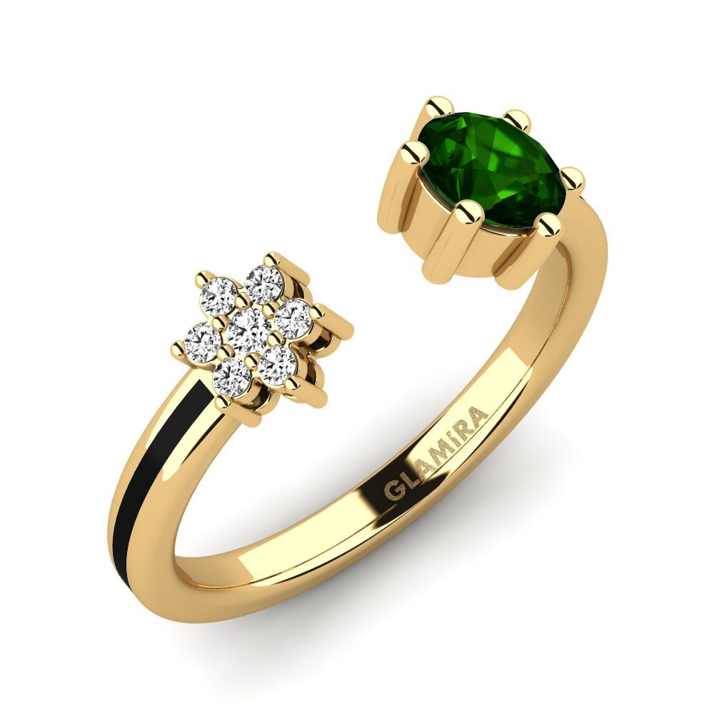 Or Jaune 14k Tourmaline Verte Bague Laci