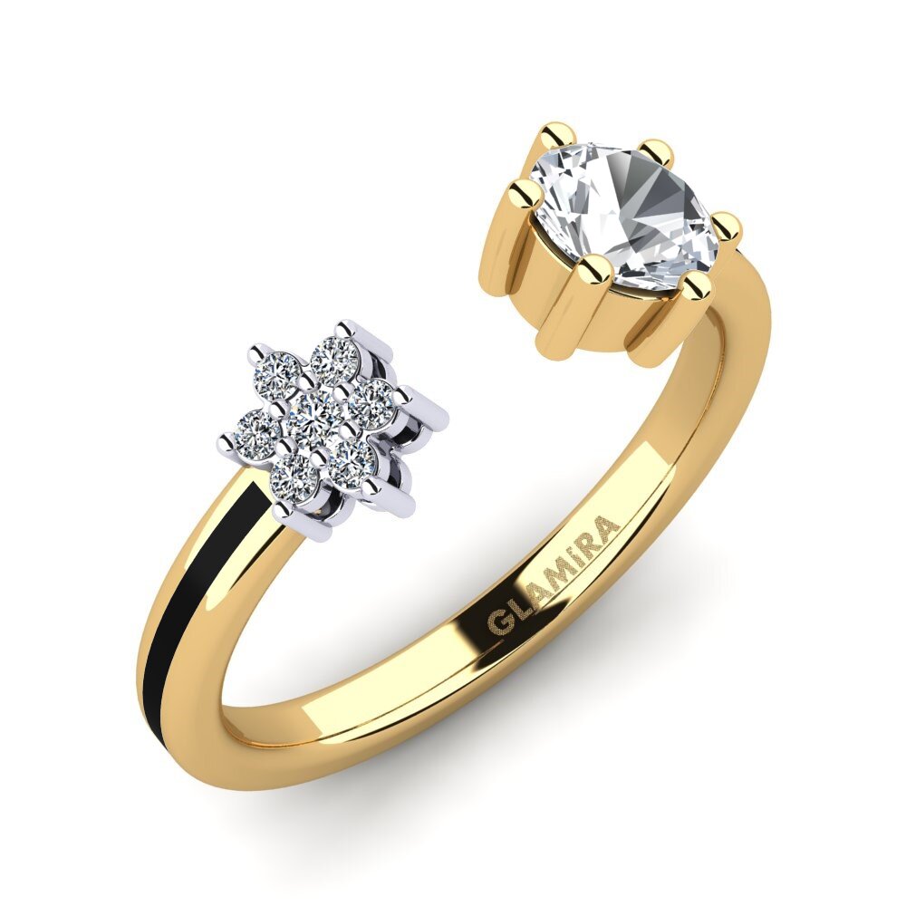 14ct Yellow / White Gold White Zircon Ring Laci