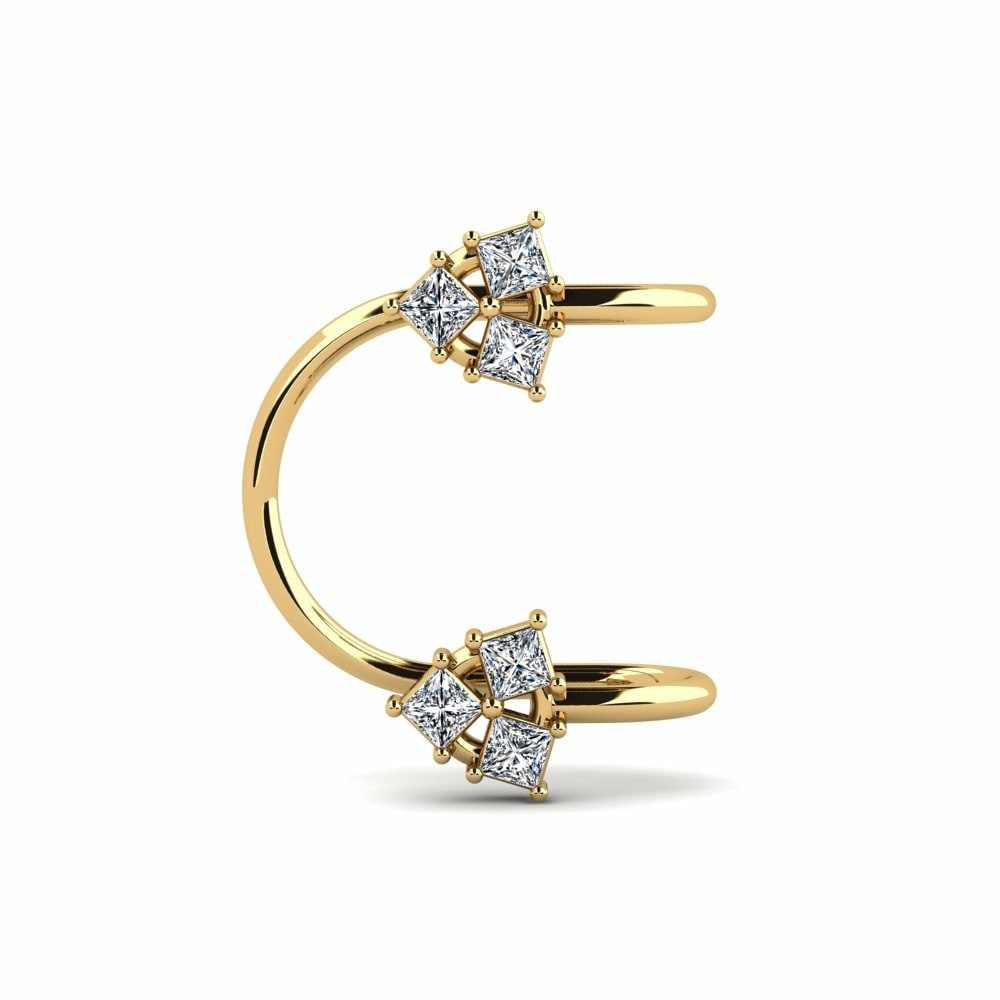 Brazalete de oreja Ear Cuffs Pendientes Laconte Oro Amarillo 375 Cristal de Swarovski