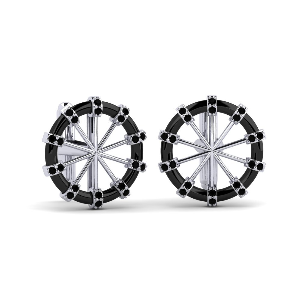 950 Palladium Black Diamond Cufflink Lacresha