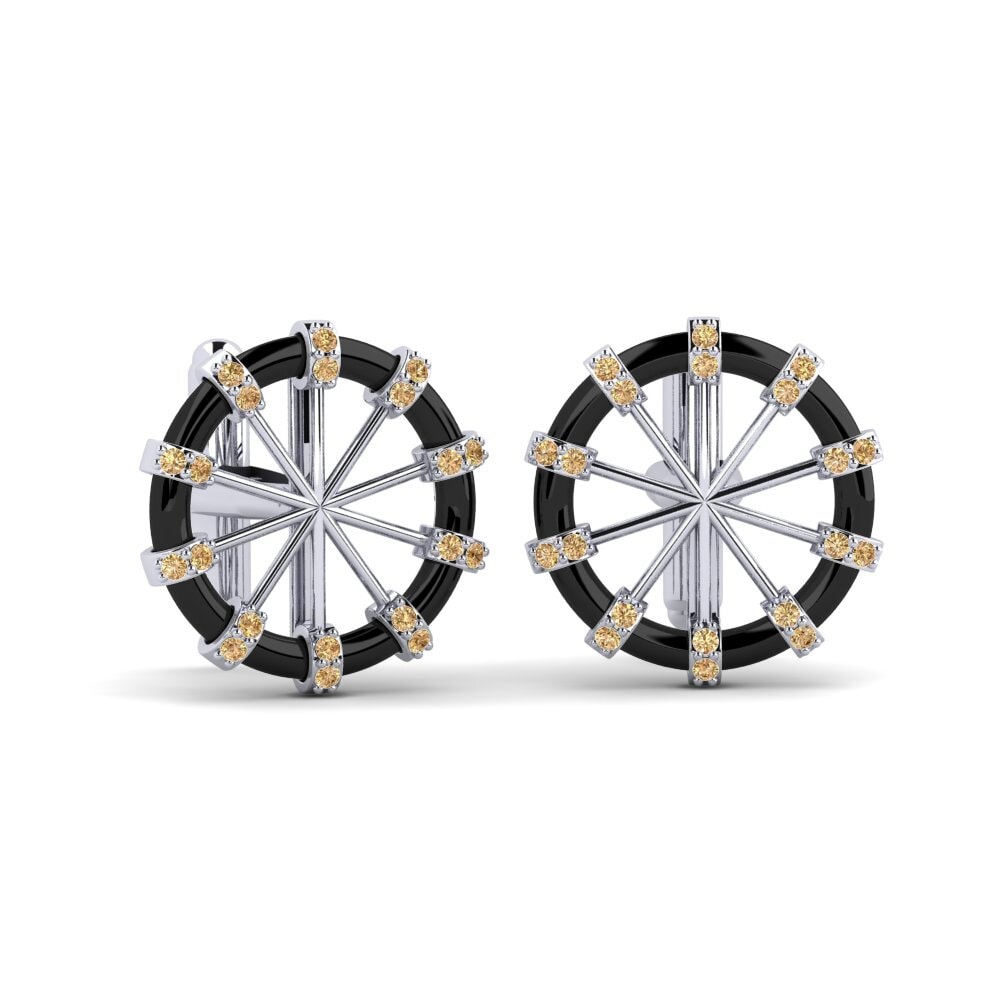950 Palladium Brown Diamond Cufflink Lacresha