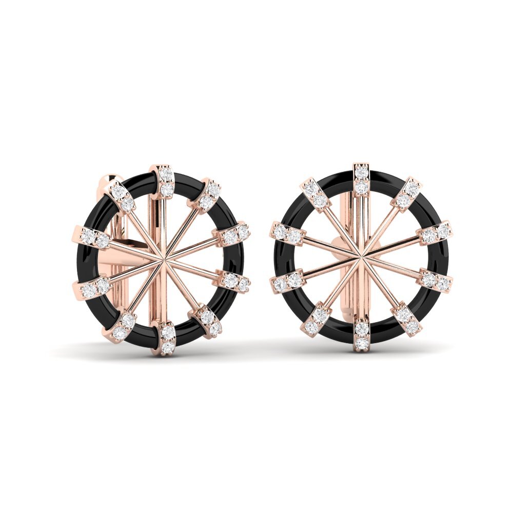 14ct Rose Gold White sapphire Cufflink Lacresha