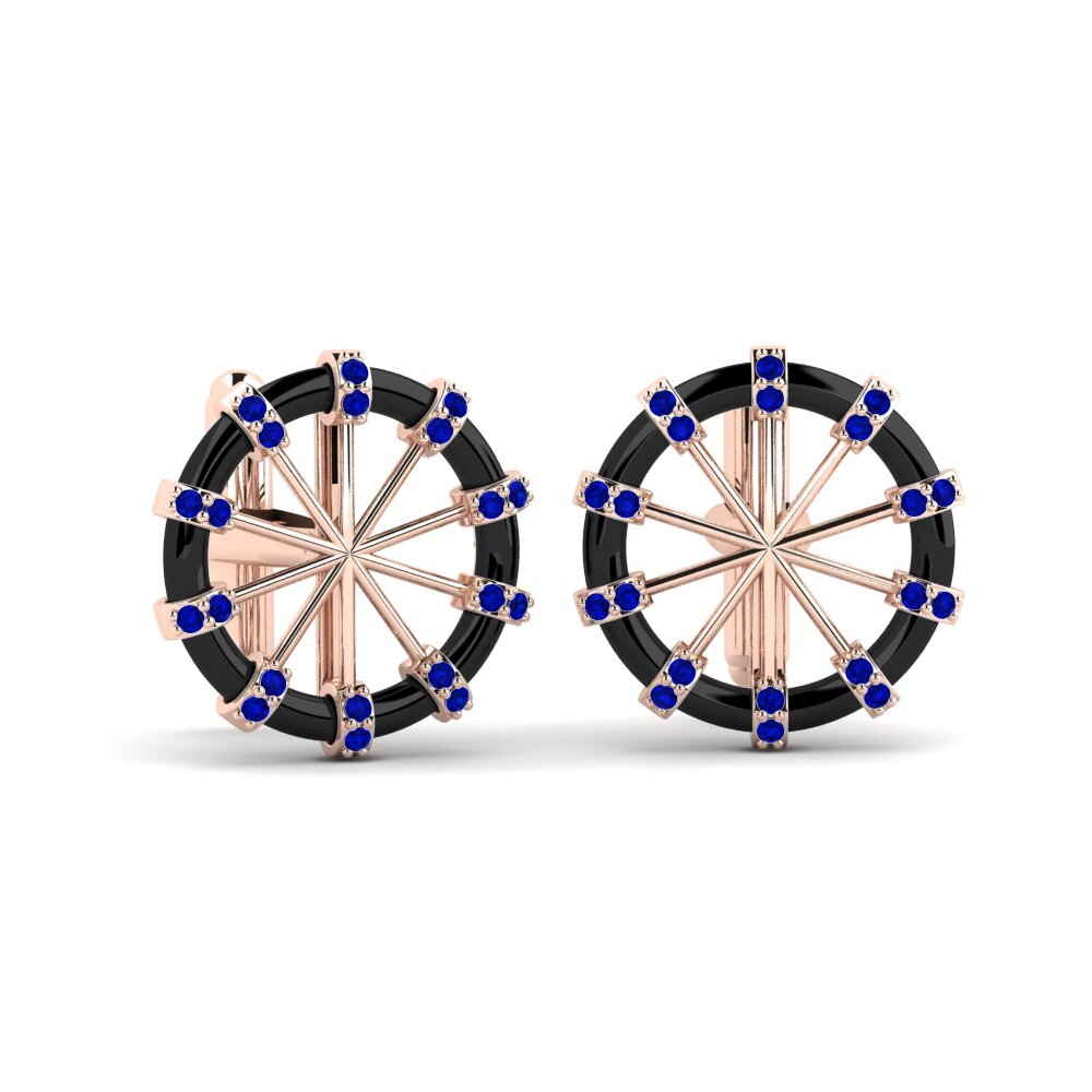 9k Oro Rosa Zafiro Gemelo Lacresha