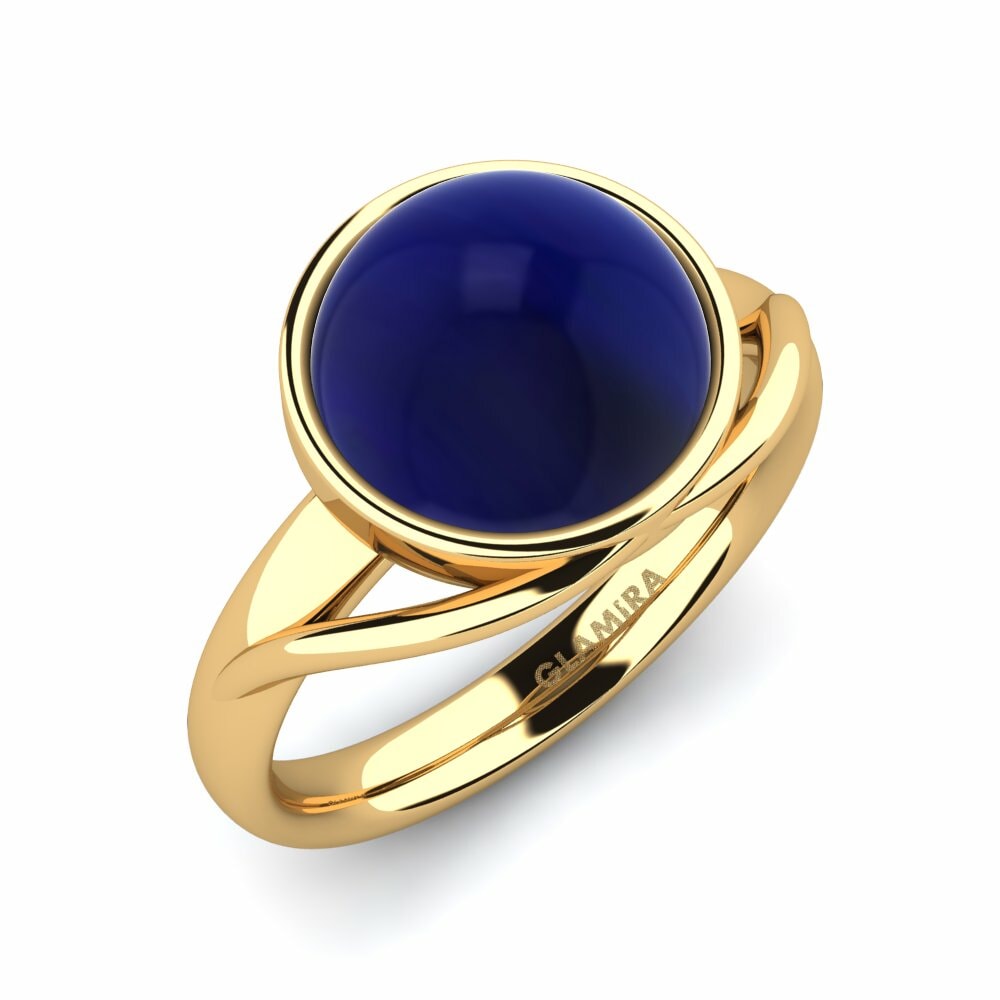 Or Jaune 18k Saphir Cabochon Bague Lacricia