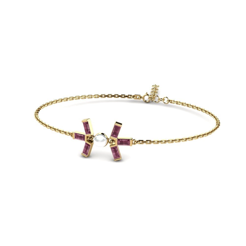 Gelbgold 585 Rhodolit-Granat Damen armband Ladle