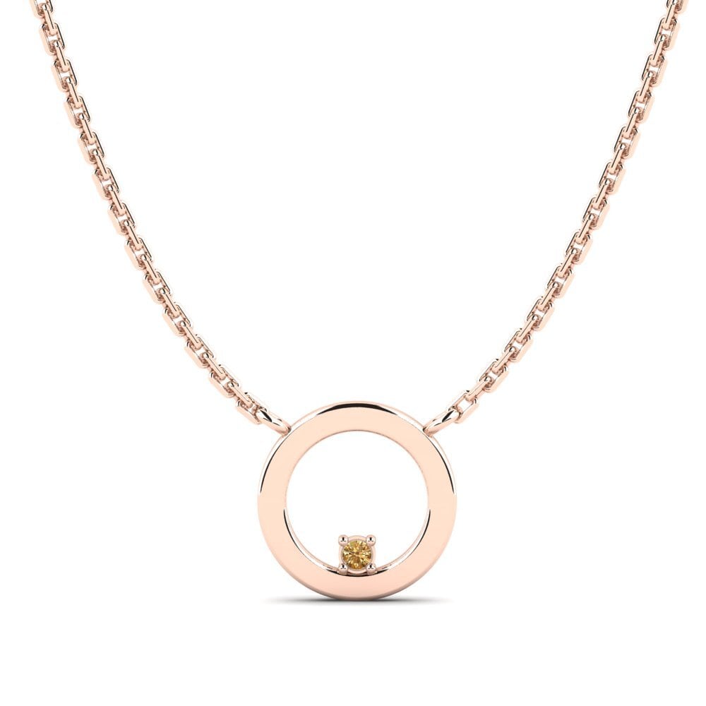 14ct Rose Gold Brown Diamond Necklace Laelia Daughter