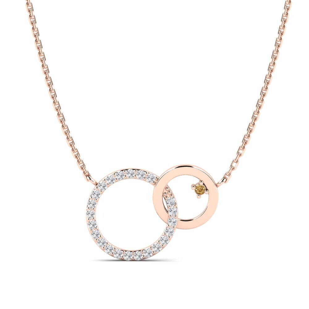 14ct Rose Gold Brown Diamond Women's Necklace Laelia Mother