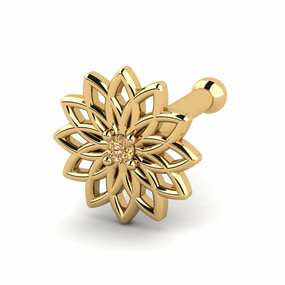 Bruine Diamant Neus Pin Lahomay