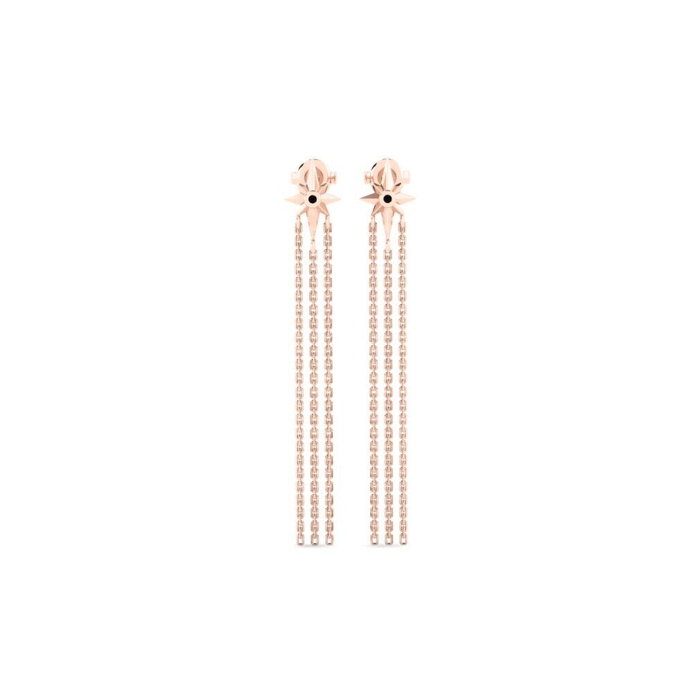 9ct Rose Gold Black Sapphire Women's Earring Laimeti