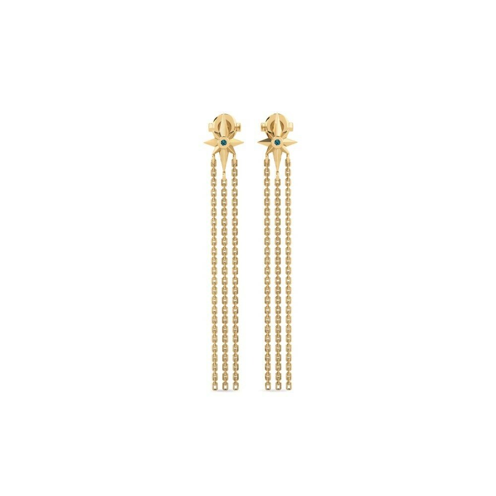 Blauwe Diamant Dames Oorbellen Laimeti